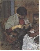Elisabeth Gerhard sewing August Macke